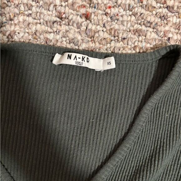 NA-KD Babylock Rib Cardigan in Green- Size XS - Picture 9 of 12